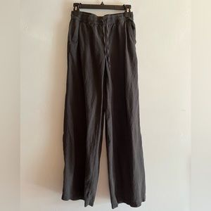 Garnet Hill black silk-linen summer slacks